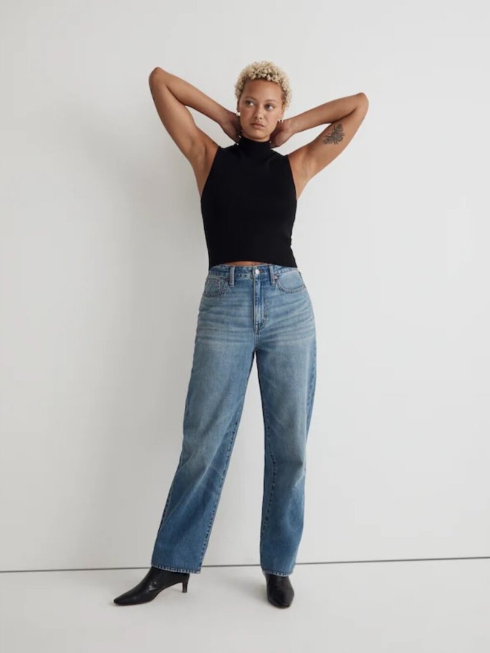 Madewell Curvy Baggy Straight Jeans in Letica Wash